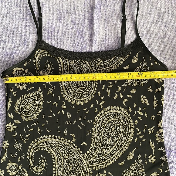 Jockey black nude paisley Lycra stretch camisole spaghetti strap silky soft sexy - Picture 5 of 12